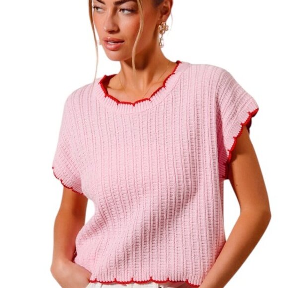 Pink Ribbed Sweater Top - Picture 8 of 10